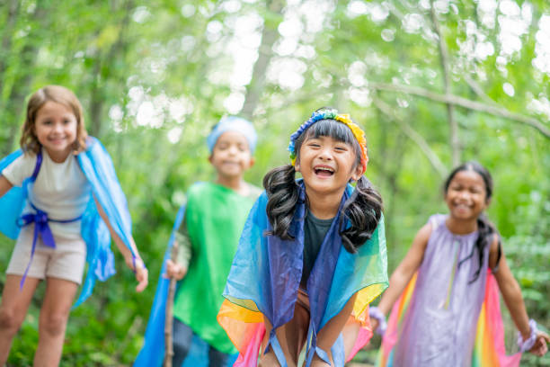 istock Group of kids in the forest 1179399920