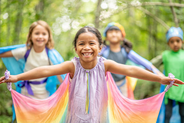 istock Group of kids in the forest 1179399938