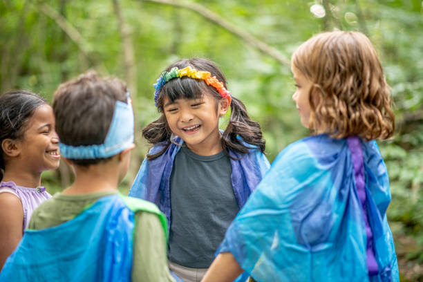 istock Group of kids in the forest 1179399948