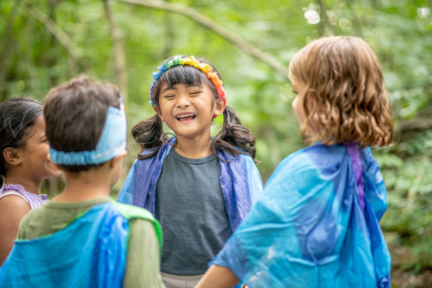 istock Group of kids in the forest 1179399969