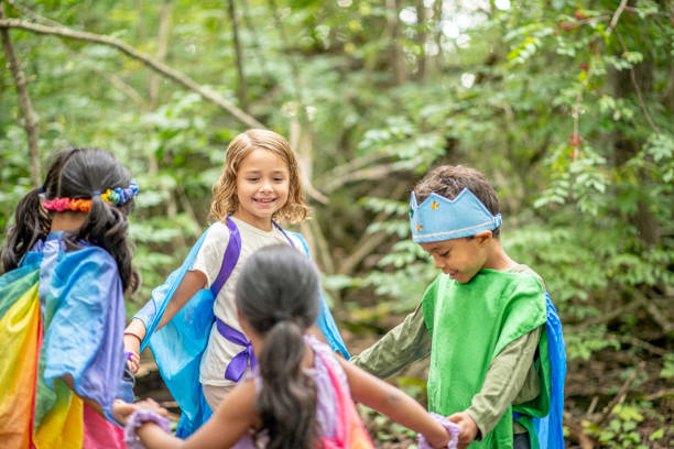 istock Group of kids in the forest 1179399975