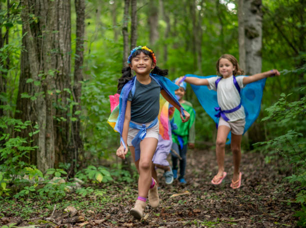 istock Group of kids in the forest 1179400016