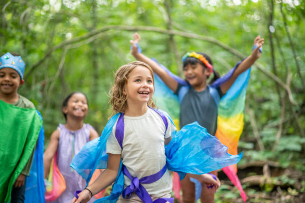 istock Group of kids in the forest 1179400026