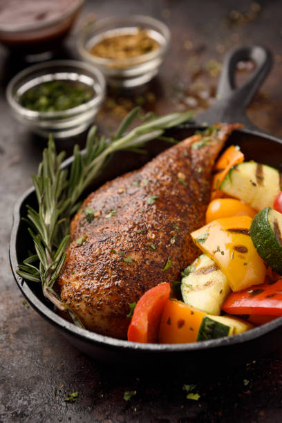 istock Roast chicken breast and grilled vegetables 1179406458