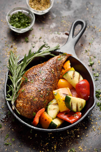 istock Roast chicken breast and grilled vegetables 1179406682