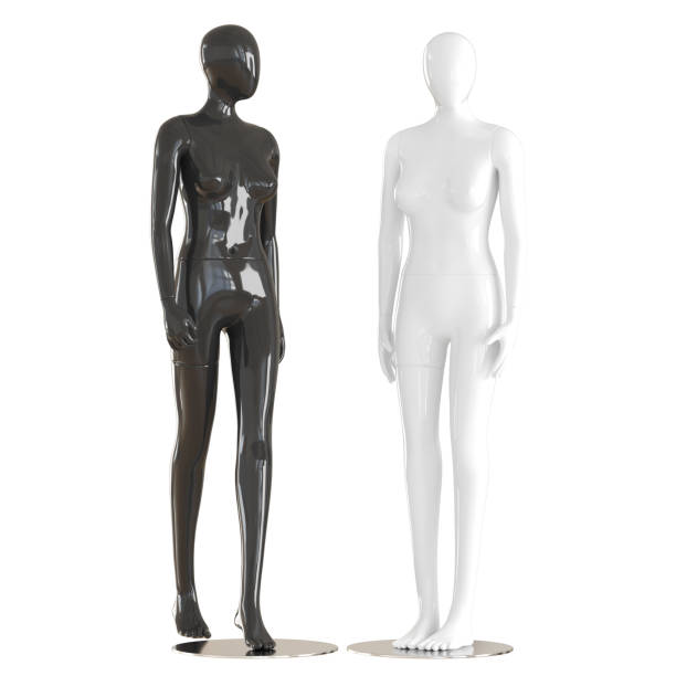 istock Two female faceless mannequins stand on an isolated white background. 3D rendering 1179406720