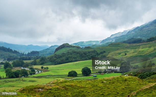 View On A Eskdale Valley Stock Photo - Download Image Now - Cloud - Sky, Cumbria, Curve
