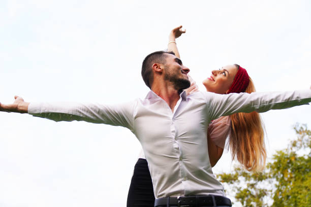 istock Happy couple piggybacking. 1179412264