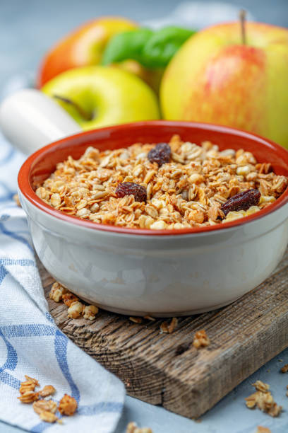 istock Organic granola with raisins and apples. 1179412545