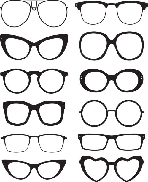 안경 아이콘 - horn rimmed glasses stock illustrations