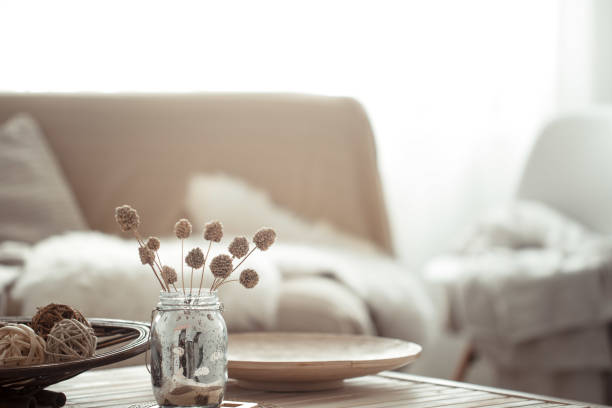 istock Cozy bright living room with sofa and pillows. 1179418392