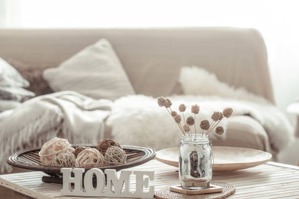 istock Cozy bright living room with sofa and pillows. 1179418393