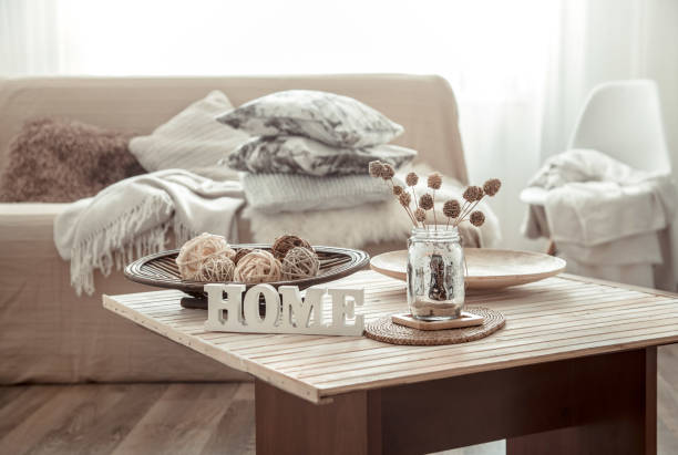 istock Cozy bright living room with sofa and pillows. 1179418404