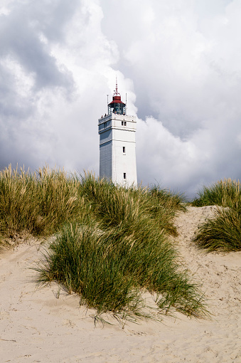 The famous lighthouse Blavand Fyr the landmark of West Jutland