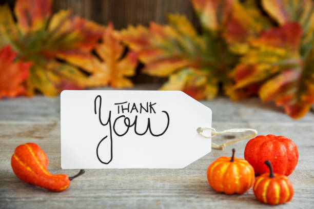 istock Label With Calligraphy Thank You, Pumpkin And Leaves 1179421246