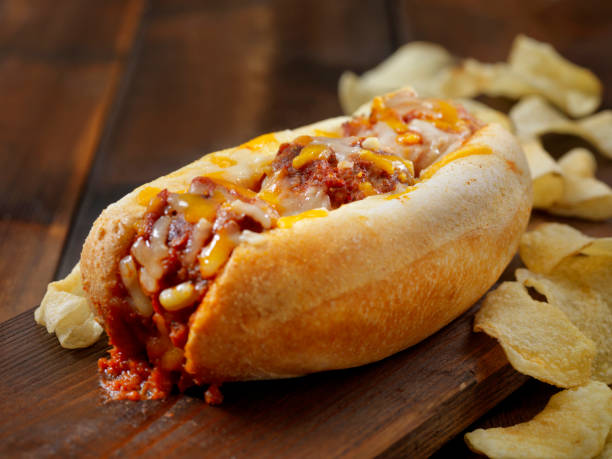 istock Baked Meatball Sub Sandwich with Kettle Chips 1179423225