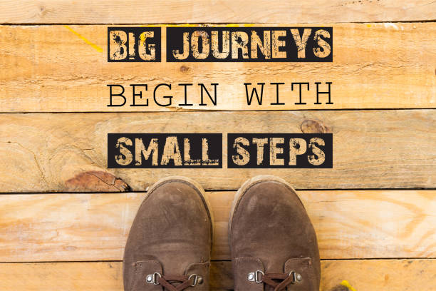 istock Big journeys begin with small steps, Inspiration quote 1179424102