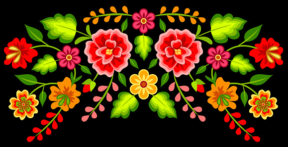 Vetores de Flores Mexicanas e mais imagens de Bordado - Bordado, Cultura  Mexicana, Flor - iStock