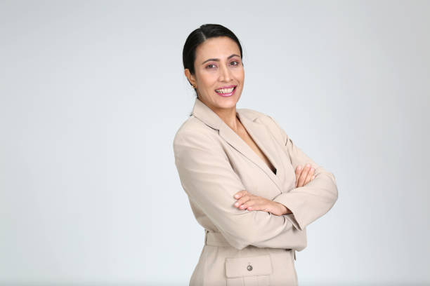 istock One woman only, various poses on white background 1179432323