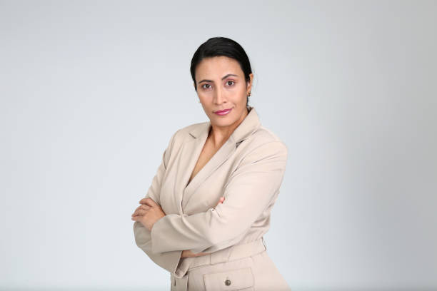 istock One woman only, various poses on white background 1179432474