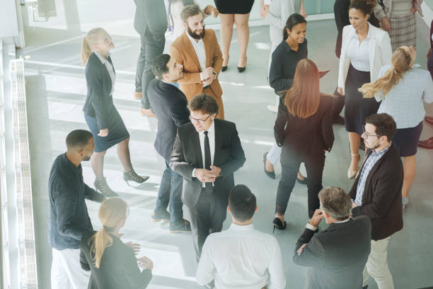 istock Group of business people in convention center 1179433677