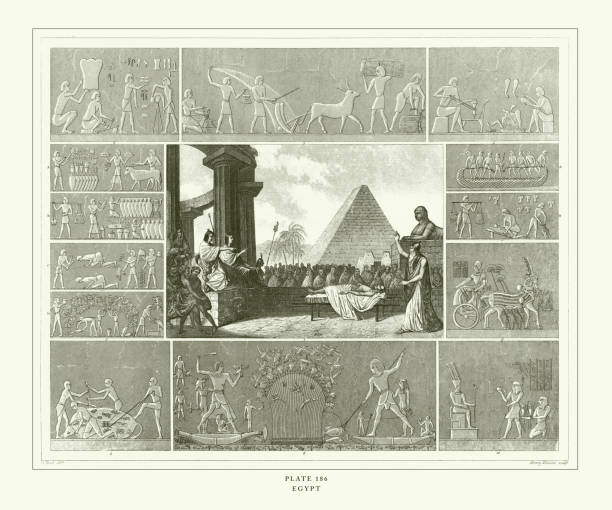 Engraved Antique, Egypt Engraving Antique Illustration, Published 1851 Egypt Engraving Antique Illustration, Published 1851. Source: Original edition from my own archives. Copyright has expired on this artwork. Digitally restored. chariot racing stock illustrations