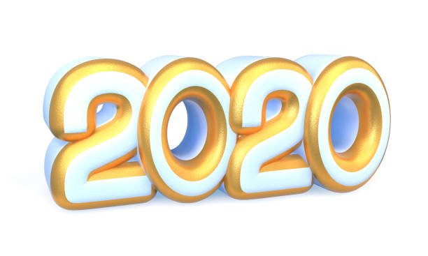 istock 2020 Year Number Text isolated on White Background. 3D Illustration. 3d rendering. 1179434590