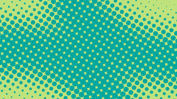istock Fun green and turquoise pop art background with halftone dots in retro comic style, vector illustration eps10 1179439518