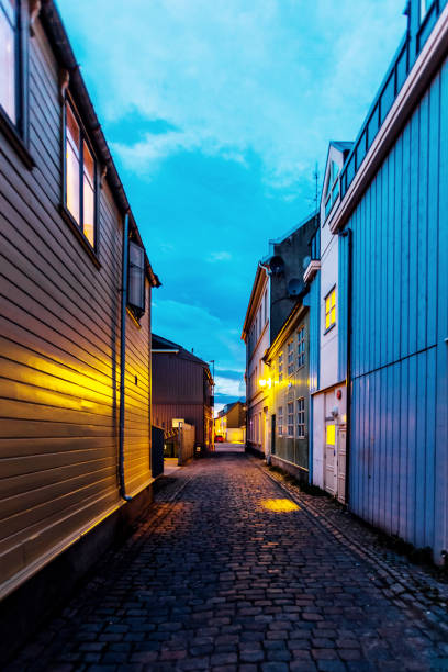 Dark alley in Trondheim, Norway