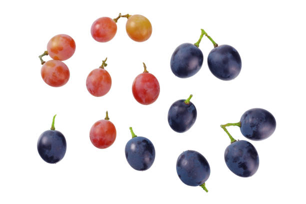 istock grapes berries isolated on white background. top view 1179441986