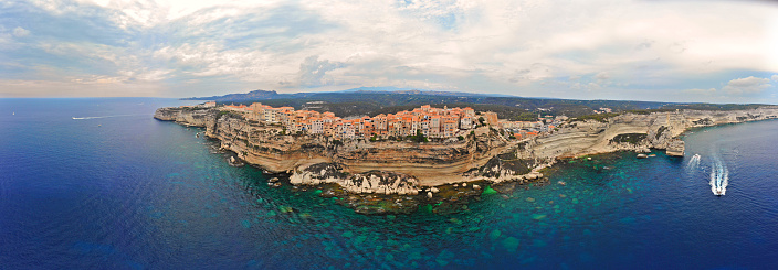 Aerial view of Bonifacio, Corsica, France