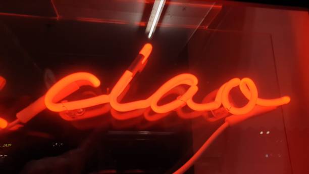 istock Ciao neon sign in red 1179448075