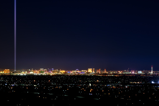 The Luxor light beam and the entire Vegas Strip.