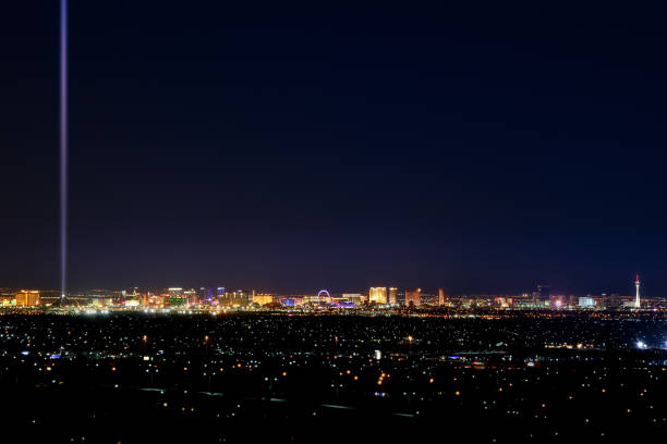 The Luxor light beam and the entire Vegas Strip. The Luxor light beam and the entire Vegas Strip. luxor las vegas stock pictures, royalty-free photos & images