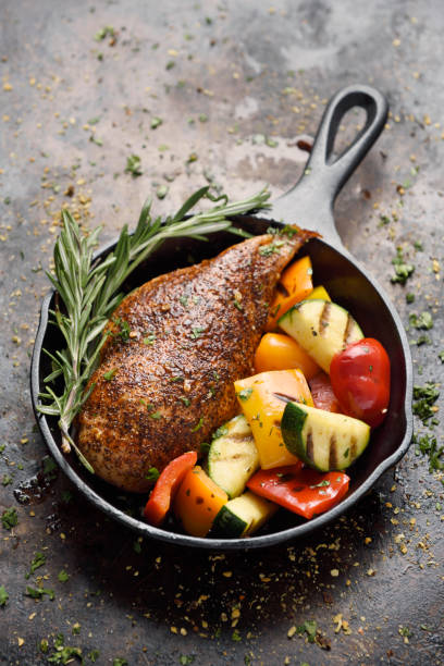 istock Roast chicken breast and grilled vegetables 1179454749