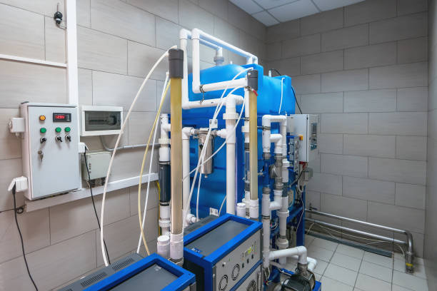 istock Automated computerized ozone generator machine for ozonation of pure clean drinking water in water production factory 1179455766