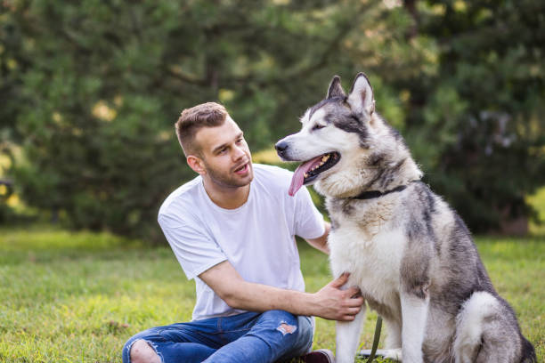 istock Man fondling his dog 1179455774