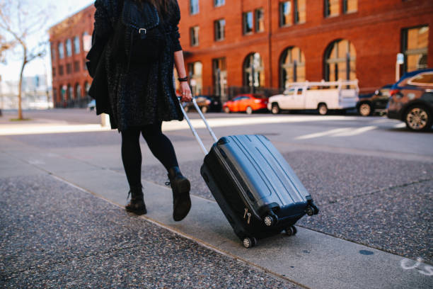 istock wheeled luggage in San Francisco, California 1179456917