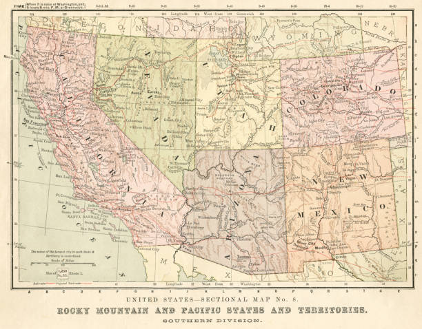 istock Map USA Rocky mountain and pacific states 1881 1179460472