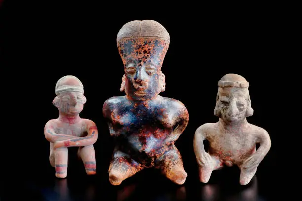 Real Pre Columbian clay figurines made around 200BC to 200AD.