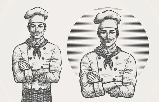 Vector illustration of Male Chef Hatching Illustration
