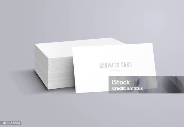 Business Card Mockup Stock Illustration - Download Image Now - Business Card, Template, Playing Card