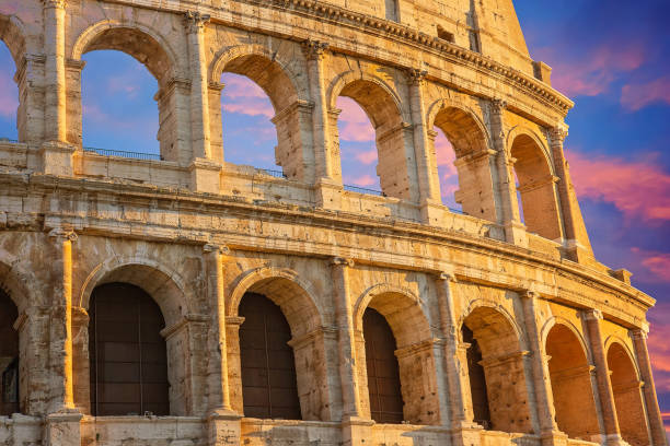 istock Famous Coliseum (Colosseum) of Rome at early sunset 1179485421