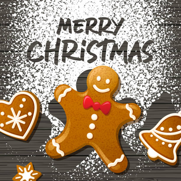ilustrações de stock, clip art, desenhos animados e ícones de christmas gingerbread cookies - gingerbread cake gingerbread man gingerbread cookie christmas