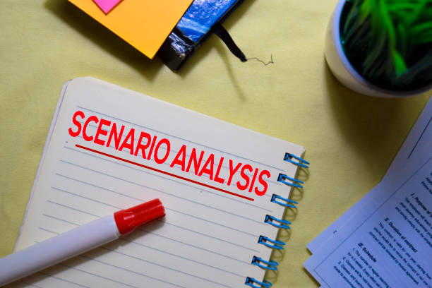 istock Scenario Analysis text on a book isolated on office desk. 1179491476