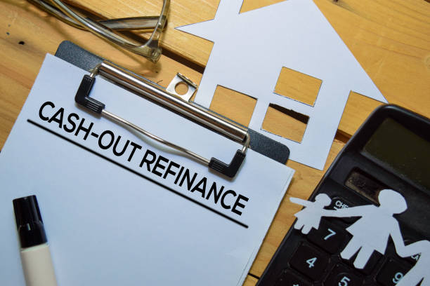 Cashout refinance printed on a clipboard