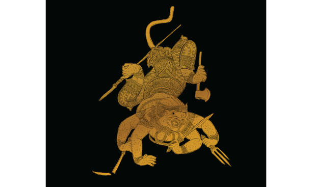 istock Thai traditional tattoo, Thai traditional painting in temple, vector 1179493236