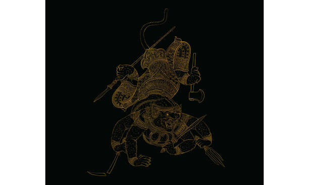 istock Thai traditional tattoo, Thai traditional painting in temple, vector 1179493237