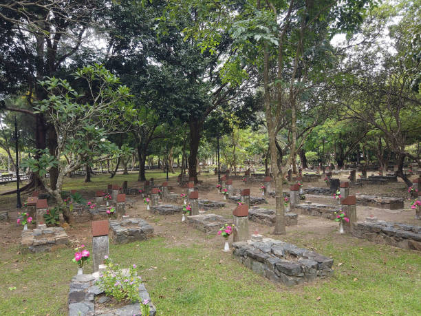 hang duong cemetery at condao island,vietnam - arlington virginia arlington national cemetery veteran cemetery imagens e fotografias de stock