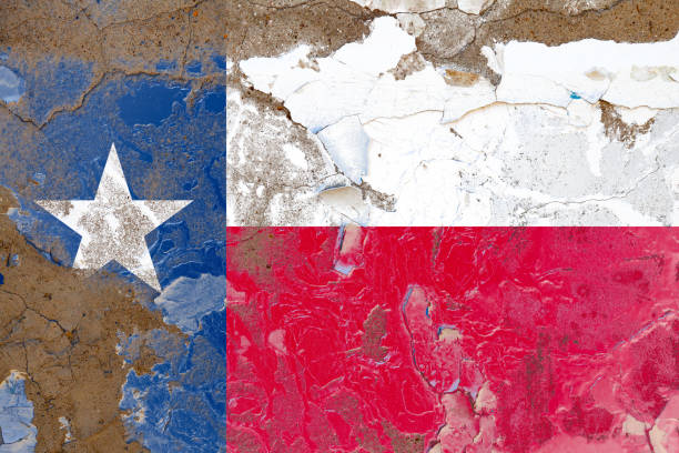 istock Texas grunge, damaged, scratch, old style state USA flag on wall. 1179497936